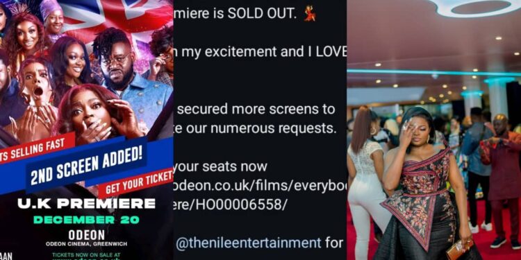 Popular actress funke akindele breaks another record as her newly released movie ”Everybody loves jenifa”sell out at uk Premiere