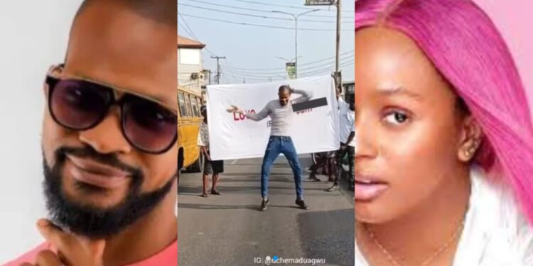 “Love is a scam” drama as Uche Maduagwu Hits the Streets to Advise billionaire daughter DJ Cuppy to avoid dating.