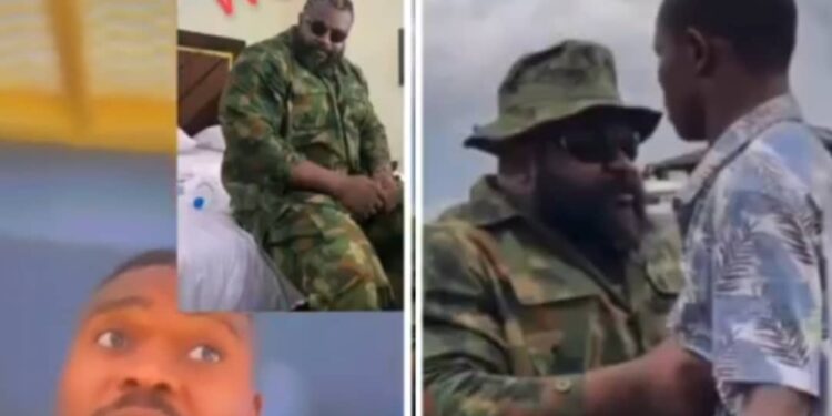 Wanted ”Nigerian Soldier Slams Kizz Daniel’s Bouncer for Wearing Army Camouflage in Skit