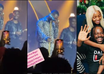 Adekunle Gold Overcome with Emotion as He Receives Heartwarming Message from Wife and Daughter Onstage
