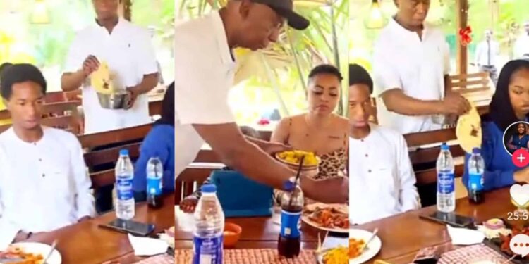 “This girl is so lucky and the man loves her”- Ned Nwoko wins hearts with adorable video of him serving Regina Daniels and his kids food