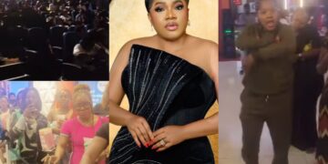 “God did it, I won”- Moment Toyin Abraham surprised the massive crowd at Ikeja cinema for her movie