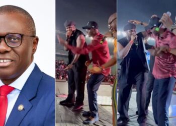 “His excellency, you’re obviously owing DJ chicken with the dance you just engaged yourself in sir”- Nigerians tell Governor Jide Sanwo-Olu as he was seen doing DJ Chicken’s moro dance at Lagos concert
