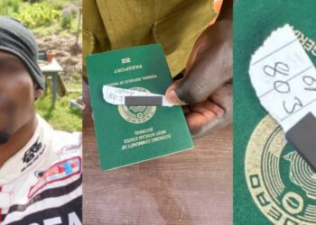 “How can the officer in the airport hand me back my passport like this?”- Man shocked as airport officer returns passport with bank details attached