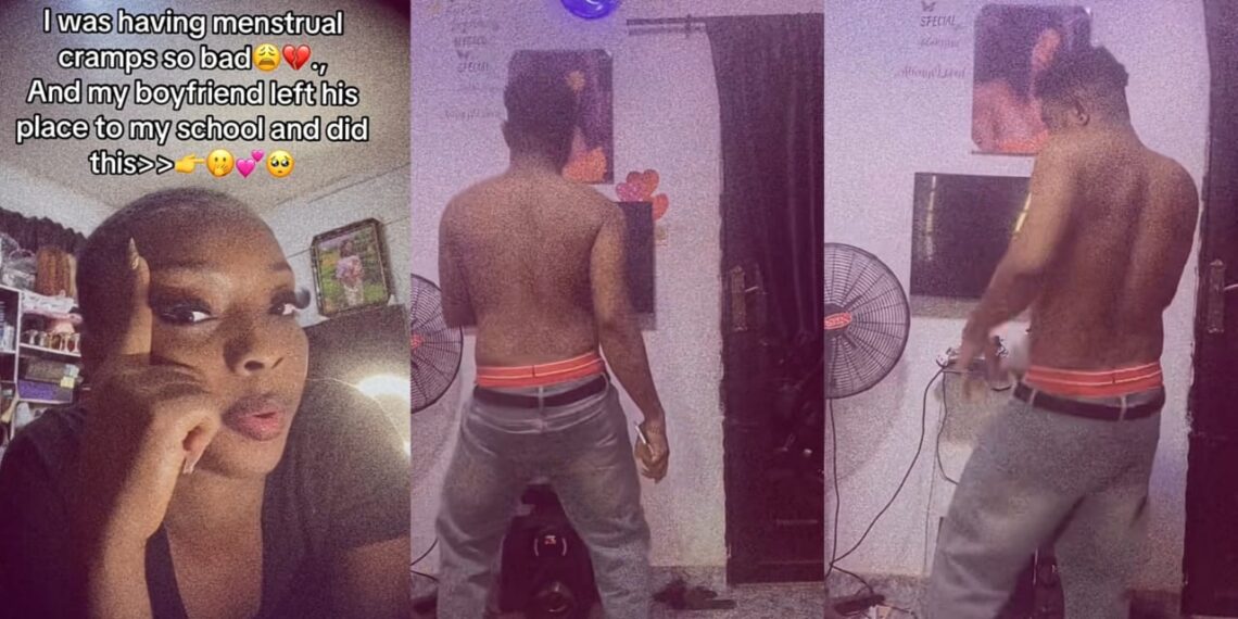 Nigerian Man Wins Hearts After Dancing for Girlfriend at School During Menstrual Cramps