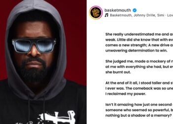 “A new drive, and an unwavering determination to win,She really underestimated me and assumed I was weak. Every relationship has an end point… ” Comedian Basketmouth spark debate and conversations on social media media as he explained without leaving any details behind on how he walked out of toxic relationship