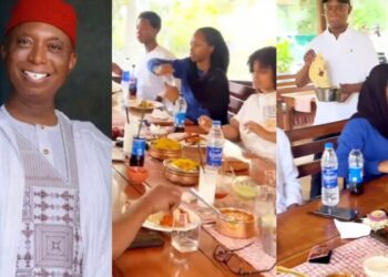 Mixed reactions as Ned Nwoko treats only Regina, children to family lunch