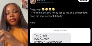 Nigerian man surprised his girlfriend by gifting her ₦1 million on a date, to say “yes” to him, sparking mixed online reactions.