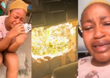“I was robbed twice, they broke through the wall and packed all the wigs I’m selling”- Lady in tears as Thieves breaks into her shop