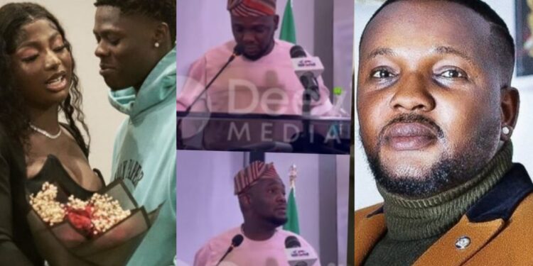 “Mohbad fell from the stairs and broke his neck from his fight with wife WunmI”- Yomi Fabiyi makes allegations about Mohbad’s de@th at press conference
