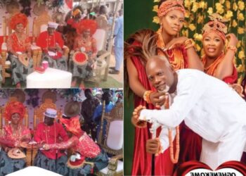 Video as Nigerian musician marries three women in one day, aims to father 32 children (watch)