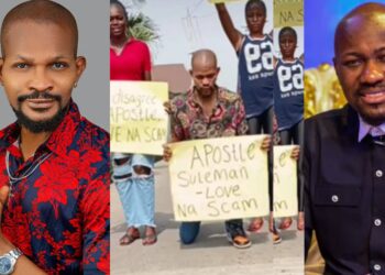 Uche Maduagwu takes to the streets to protest Apostle Suleman’s preaching on love (Video)