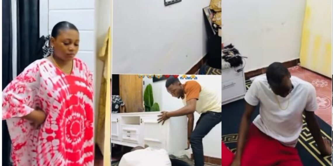 “She is definitely the man of the house”- Man breaks down in tears as wife packs out of matrimonial home after divorce (Video)