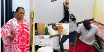 “She is definitely the man of the house”- Man breaks down in tears as wife packs out of matrimonial home after divorce (Video)