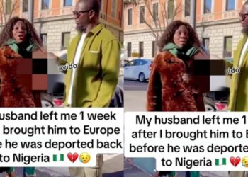Lady reveals how her husband left her just a week after she brought him to Europe (Video)