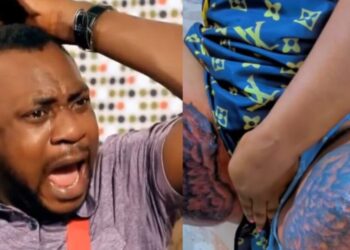 “Who dey advise this girls”- Reaction trails as lady tattoos eagle’s wing on her laps (Video)