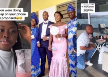 Evidence floods internet as man who allegedly abandoned wife and kids proposes publicly to another woman (Photos & Videos)