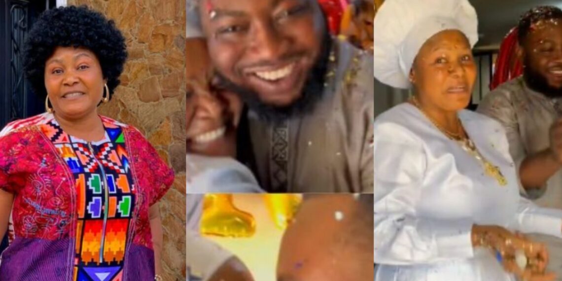 “The guy no fit old pass her first son”-Video as Mummy Dollarz engaged to young love of her live (Watch)