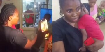 Lady reportedly beats housemaid to de@th for watching Tv with her children (Video)