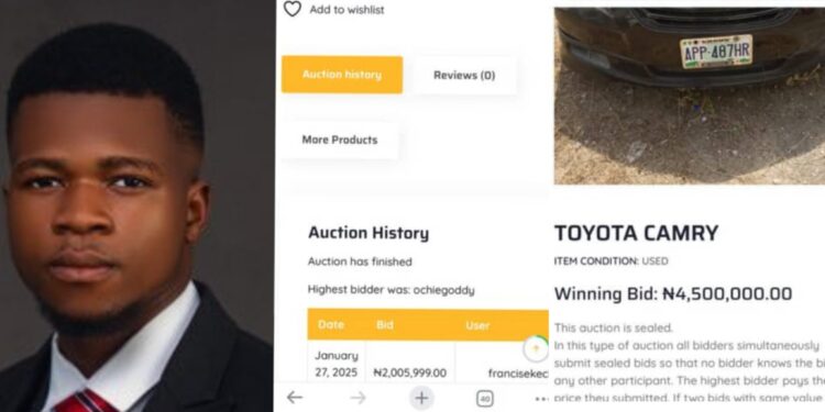 Man’s ₦4.5 million car bid vanishes from EFCC auction site