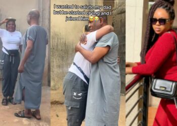 Moment a Corp member and her dad  breaks down in tears after she went to salute her father for his support