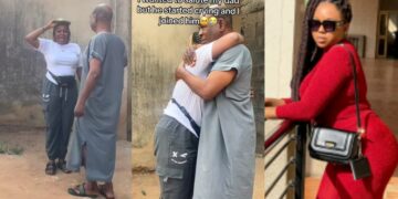 Moment a Corp member and her dad breaks down in tears after she went to salute her father for his support