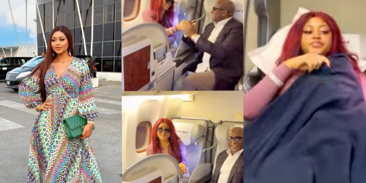 “Soft life” – Regina Daniels enjoys VIP treatment on Airpeace flight to London