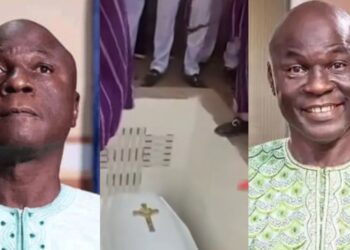 “Rest on sir” – Video as gospel actor  Baba Gbenro laid to rest in emotional funeral ceremony