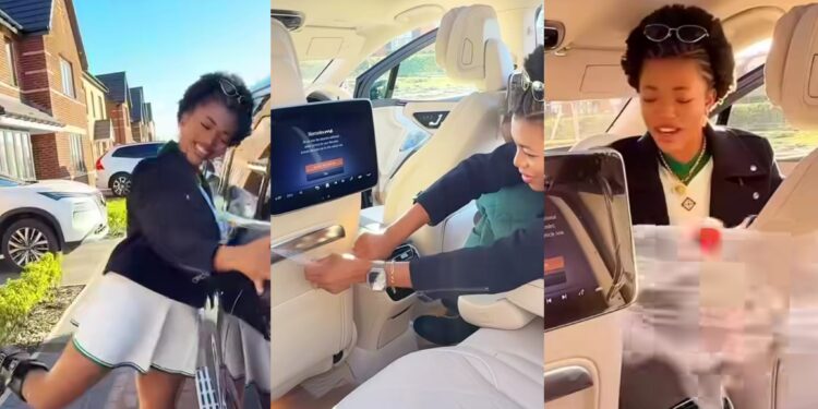 “Hard work pays”- Lady unwraps brand-new Mercedes Benz, inspires many with her story