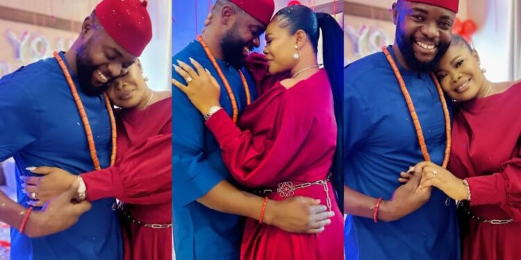 “To the man who understands me perfectly”- Nollywood Actress Ruby Ojiakor pens tribute to fiancé Moc Madu following engagement