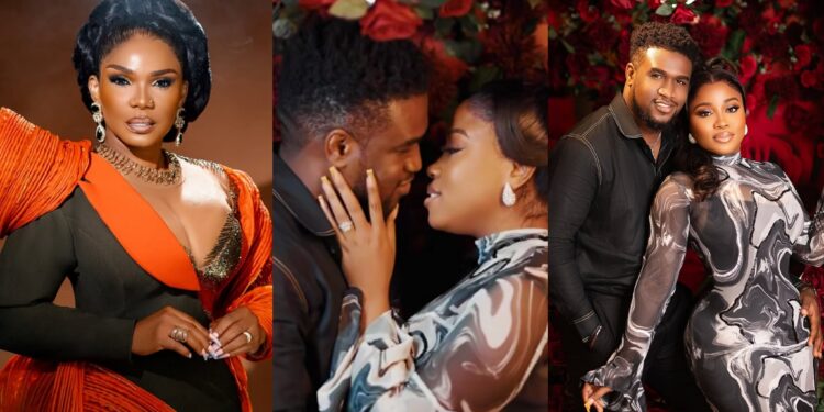 “One year of tormenting us with love”- Iyabo Ojo, Others react as Veekee James and husband celebrate first wedding anniversary