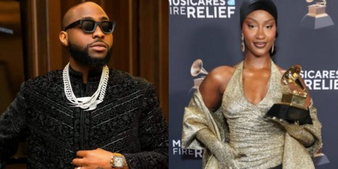 “Your own job nah to dey congratulate people, when your own go come” – Mixed reactions as Davido congratulates Tems on her second Grammy win