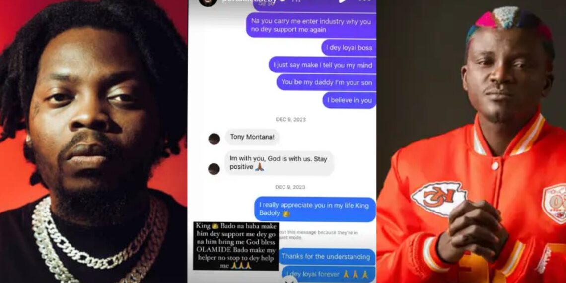 “Minister of entitlement”- Portable leaks private chat with Olamide, calls him out
