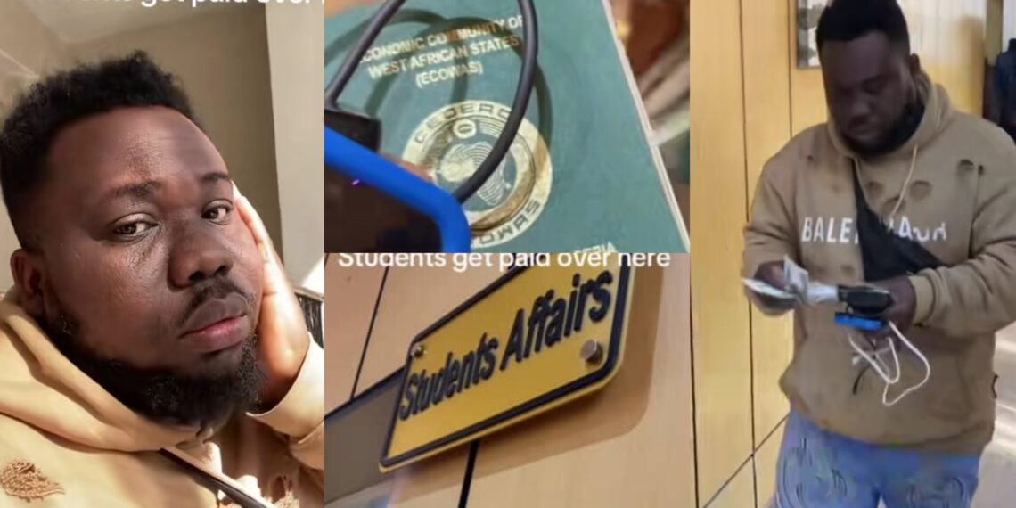 “As a true Nigerian, I no dull myself cos we no dey carry last” – Nigerian student abroad rushes to collect his shares after discovering that his school gives money