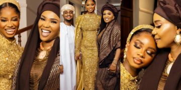 “One done and dusted, 4 to go”- Iyabo Ojo beams with joy as daughter Priscilla exchange vows with Juma Jux