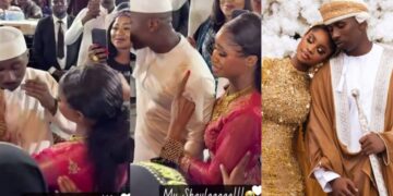 “She has made her mama proud”- Nigerians reacts as Priscilla Ojo and hubby burst into tears during wedding