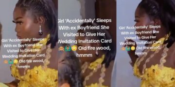 Lady visits her ex to give him invitation card to her wedding and ends up sleeping with him