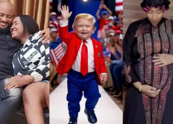 “Baby Trump is coming! Rejoice with us”- Yul Edochie and Judy Austin expecting third child together