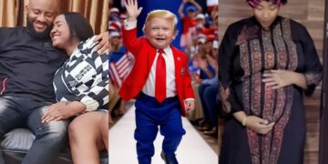 “Baby Trump is coming! Rejoice with us”- Yul Edochie and Judy Austin expecting third child together