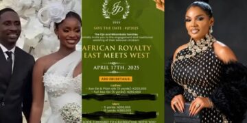 “Wedding is now the new business” – Iyabo Ojo’s daughter Priscilla’s wedding invitation card leaks online, fans express shock over aso ebi price