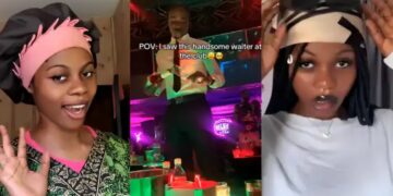 “Why you nor collect the number for there?” – Young lady shares clip of handsome waiter who attended to her at club, launches online search for him