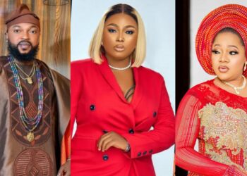 “So this things dey pain”- Toyin Abraham calls out husband Kolawole Ajeyemi and actress Bakare Zainab over steamy movie scene