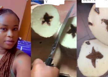 “Nah your star wey dem hold you collect back”- Reactions as lady discovers star shape inside Yam