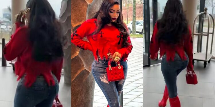 “The back looks like it was made in Onitsha”- Netizens troll Bobrisky over his massive backside as he steps out in style