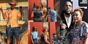 “Any shenking nah blessing” – Peller reacts after Burna Boy’s Mum snubs him at Fashion show when he tries to get her attention