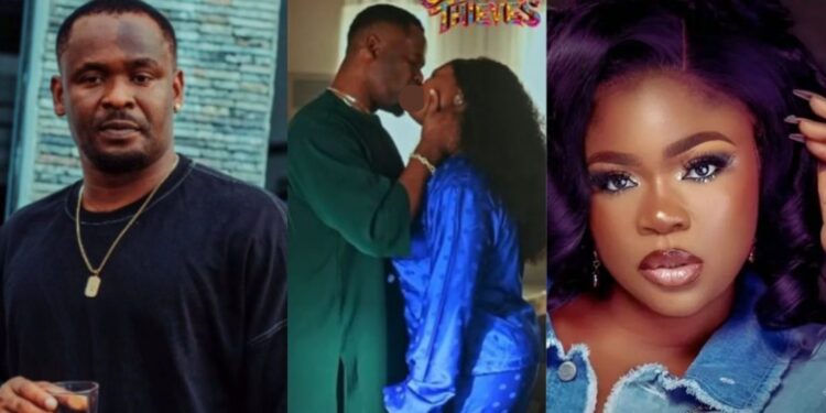 “First time Eniola will k!ss passionately”-Actress Eniola Ajao and Zubby Michael’s Steamy lips lock sets social media ablaze