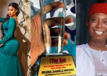 “Tell them to erase that nwoko”- Ned Nwoko, others  react as Regina Daniels wins Nollywood Personality of the year award