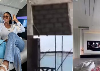 “What’s her line of business”- Nigerians react as Sophia Egbueje shows off luxurious mansion she built from scratch