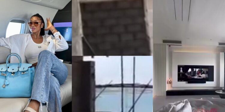 “What’s her line of business”- Nigerians react as Sophia Egbueje shows off luxurious mansion she built from scratch