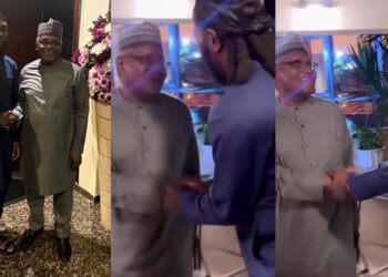 “He don ready to invest that Lambo money”- Burna Boy meets Aliko Dangote, video sparks reaction